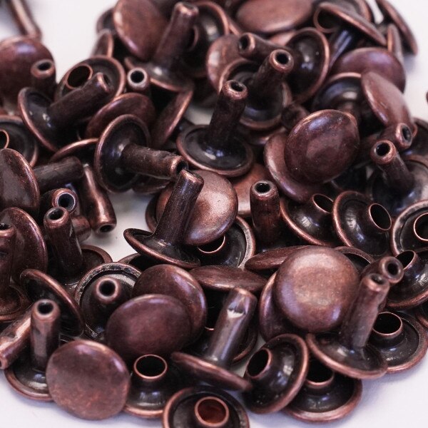SBDCR.Antique Copper.Medium.02.jpg Double Capped Rivet - Solid Brass Image